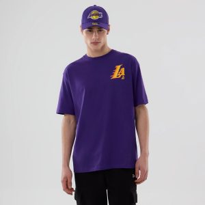 LA Lakers NBA Graphic Purple T-Shirt-kentox