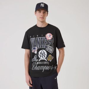 New York Yankees MLB Sport Classic Black T-Shirt-kentox