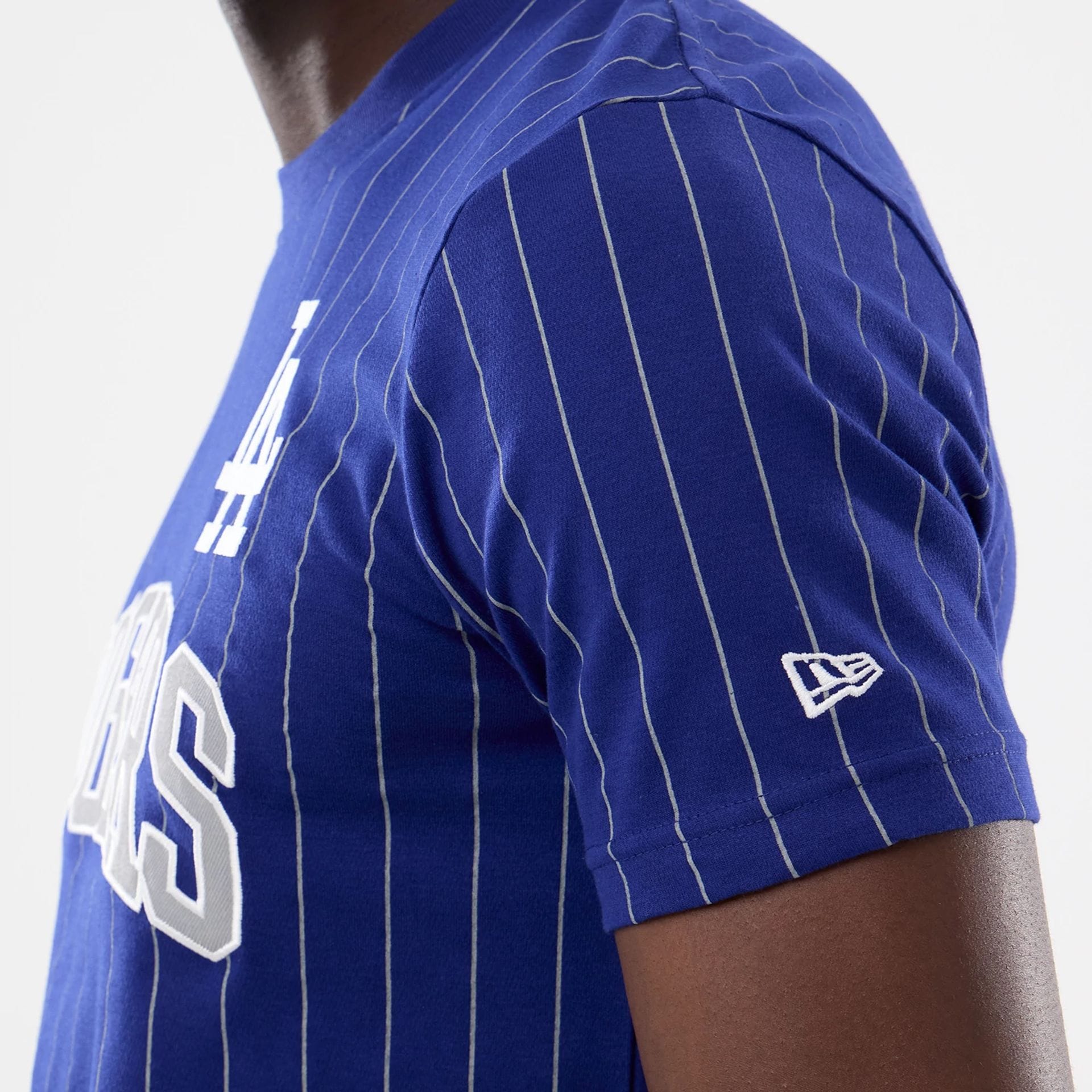 LA Dodgers MLB Pinstripe Dark Blue T-Shirt-kentox - Image 3