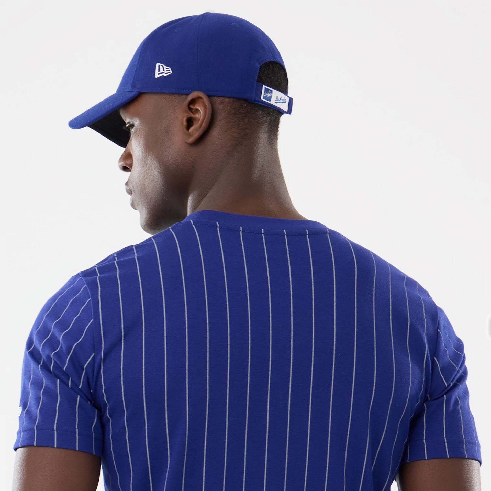 LA Dodgers MLB Pinstripe Dark Blue T-Shirt-kentox - Image 5