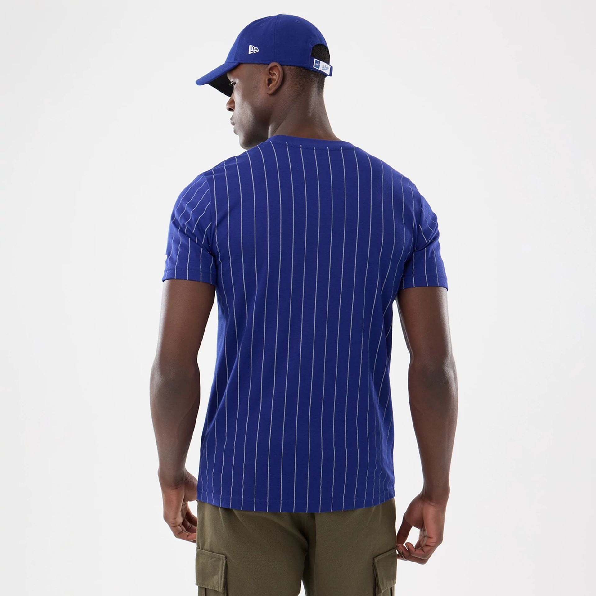 LA Dodgers MLB Pinstripe Dark Blue T-Shirt-kentox - Image 2