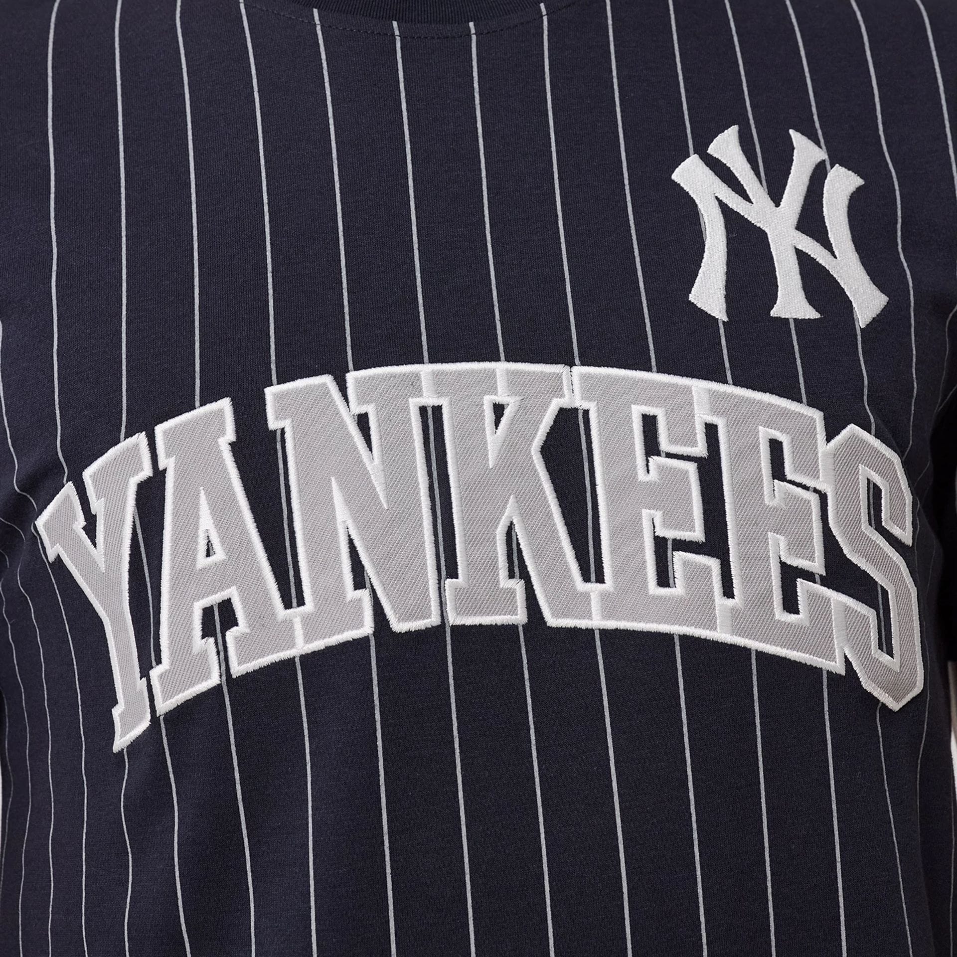 New York Yankees MLB Pinstripe Navy T-Shirt-kentox - Image 3