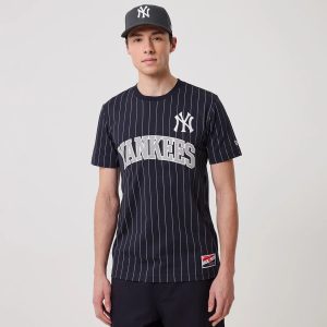 New York Yankees MLB Pinstripe Navy T-Shirt-kentox