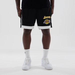 LA Lakers NBA Black Mesh Shorts-kentox