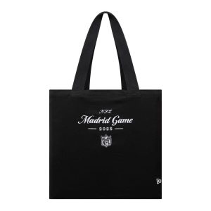 Shield Logo NFL Madrid Game 2025 Black Tote Bag-kentox