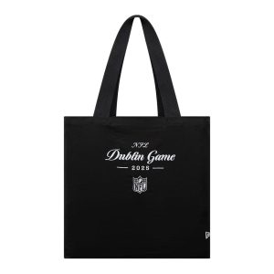 Shield Logo NFL Dublin Game 2025 Black Tote Bag-kentox
