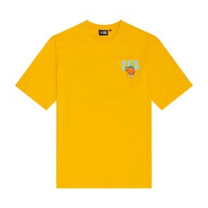 New Era Summer Graphic Yellow Oversized T-Shirt-kentox