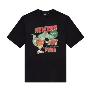 New Era Character Graphic Black Oversized T-Shirt-kentox