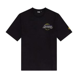 LA Lakers NBA Neon Graphic Black T-Shirt-kentox