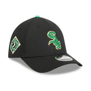 White Sox MLB Saint Patrick's Day Black 39THIRTY M-Crown A-Frame Stretch Fit Cap-kentox