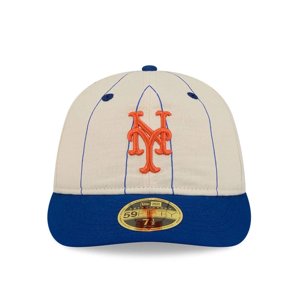 New York Mets MLB Linen Cream Retro Crown 59FIFTY Fitted Cap-kentox - Image 3
