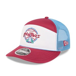 Philadelphia Phillies MLB Blocked Dark Red 9FIFTY Split Panel Snapback Cap-kentox