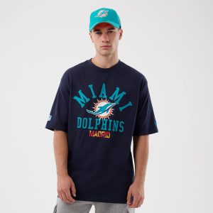 Miami Dolphins NFL International Series Games Navy Oversized T-Shirt-kentox