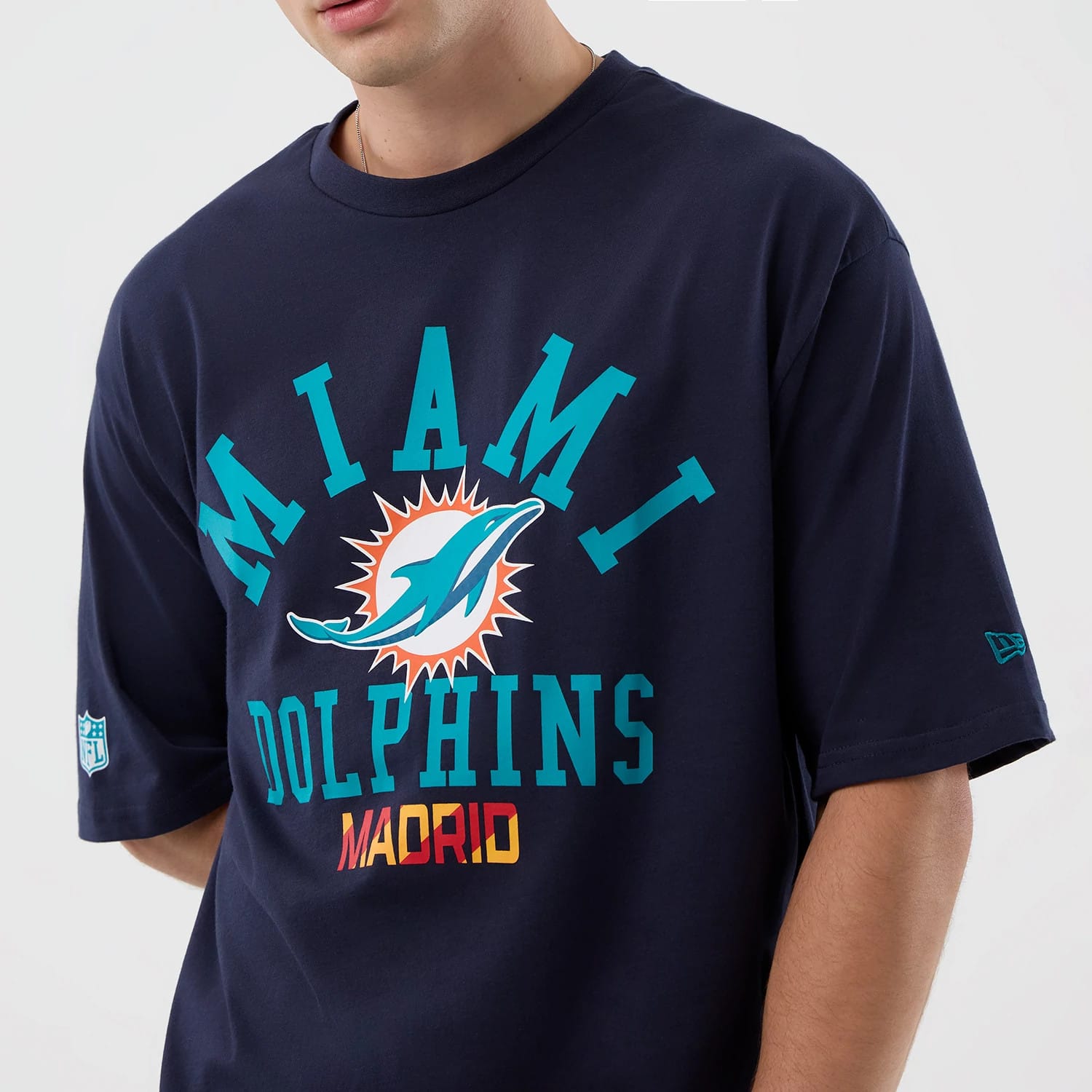 Miami Dolphins NFL International Series Games Navy Oversized T-Shirt-kentox - Image 3