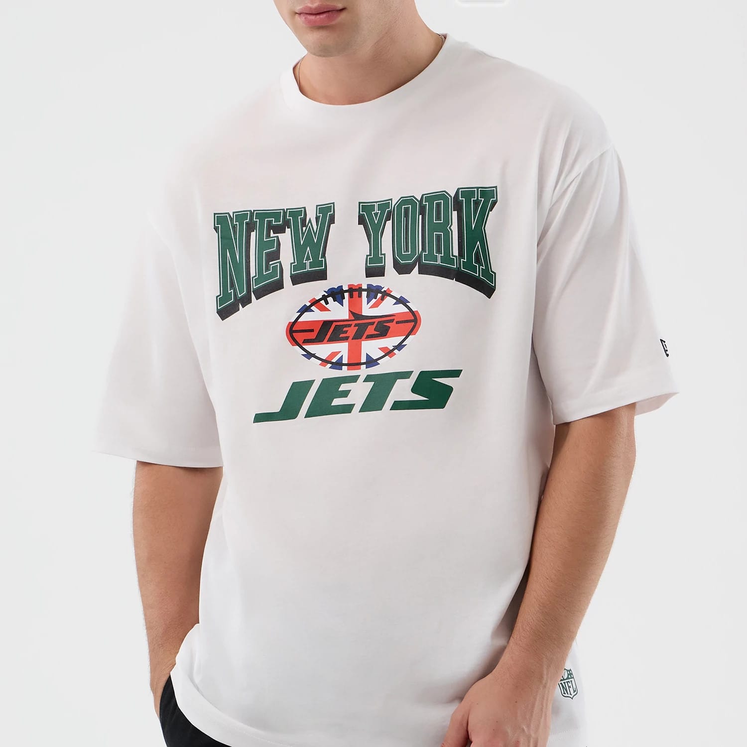 New York Jets NFL International Series Games White Oversized T-Shirt-kentox - Image 3