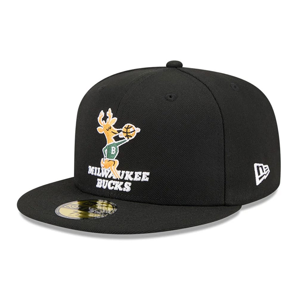 Milwaukee Bucks NBA Hardwood Classic Black 59FIFTY Fitted Cap-kentox - Image 4