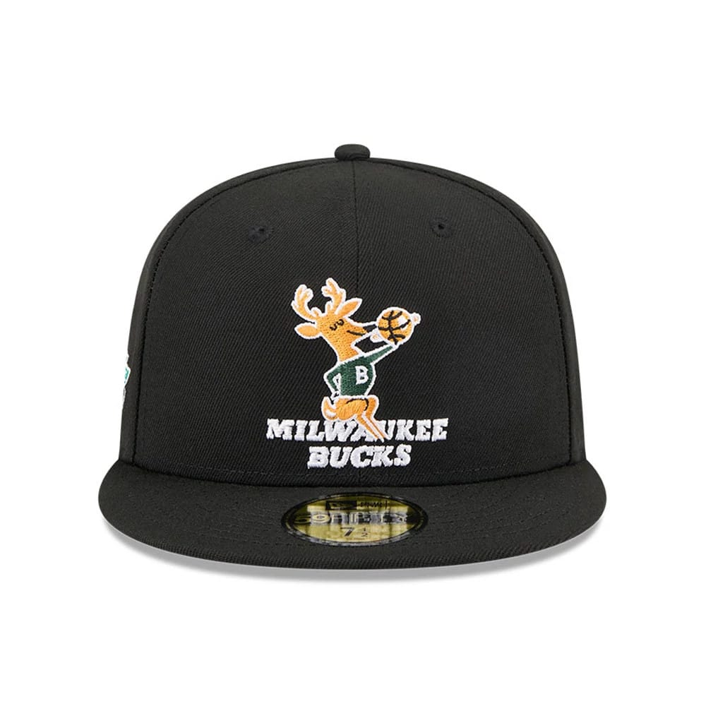 Milwaukee Bucks NBA Hardwood Classic Black 59FIFTY Fitted Cap-kentox - Image 3