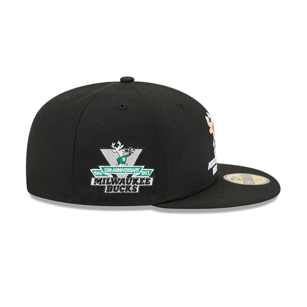 Milwaukee Bucks NBA Hardwood Classic Black 59FIFTY Fitted Cap-kentox - Image 5