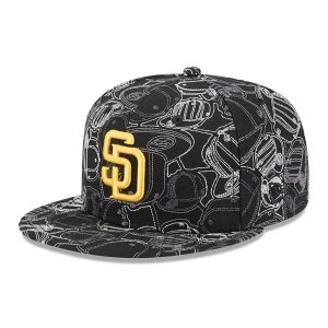 San Diego Padres MLB Cap Scramble Black 59FIFTY Fitted Cap-kentox