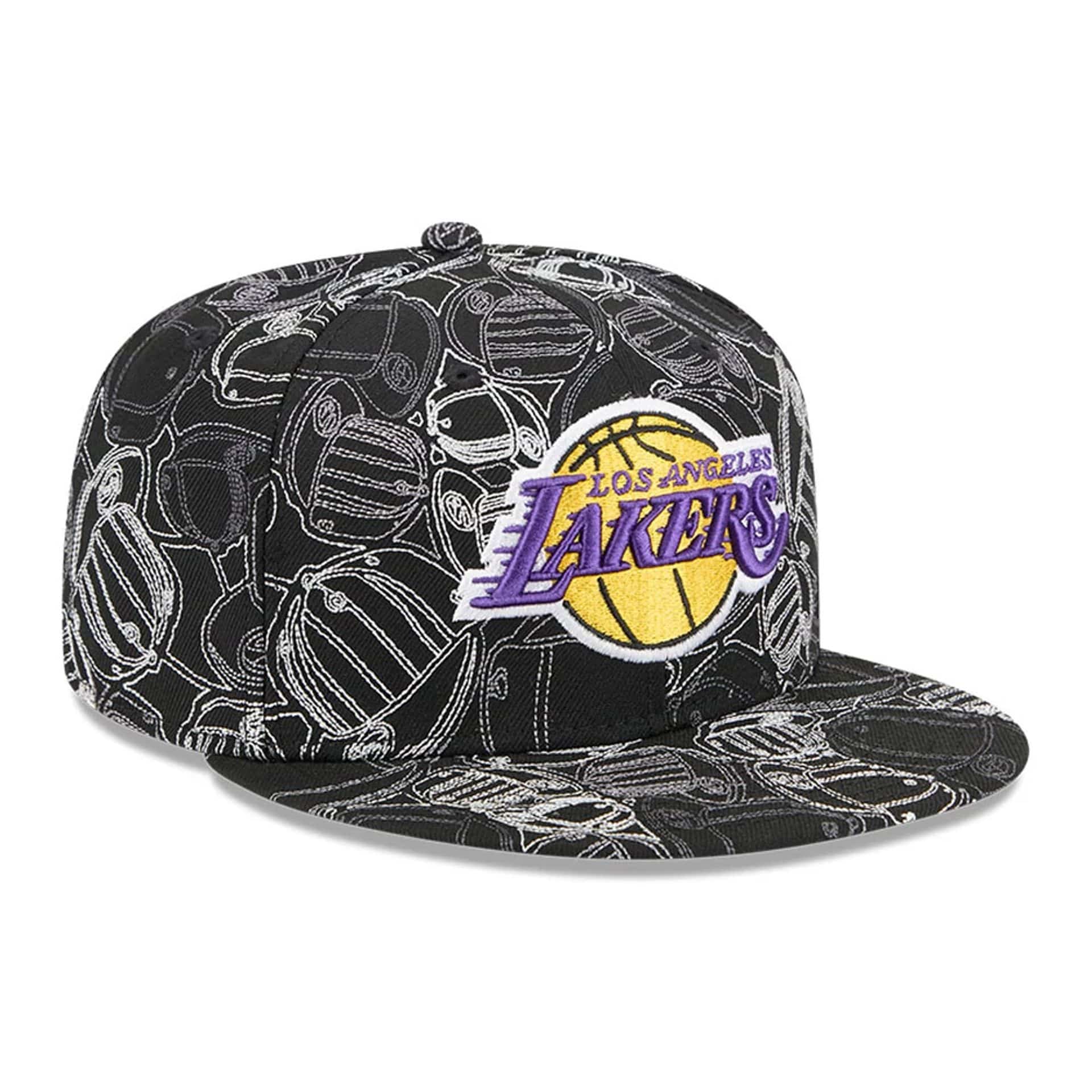 LA Lakers NBA Cap Scramble Black 59FIFTY Fitted Cap-kentox - Image 4