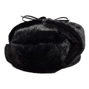 New Era Faux Fur Black Trapper Hat-kentox
