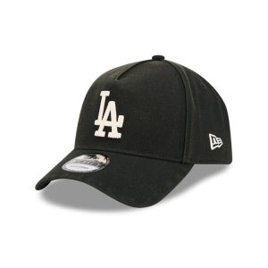 LA Dodgers MLB Washed Canvas Black 9FORTY A-Frame Adjustable Cap-kentox