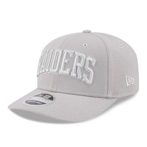 Las Vegas Raiders NFL Script Grey 9SEVENTY Stretch Snap Adjustable Cap-kentox