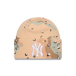 New York Yankees MLB Camo Beige Cuff Knit Beanie-kentox