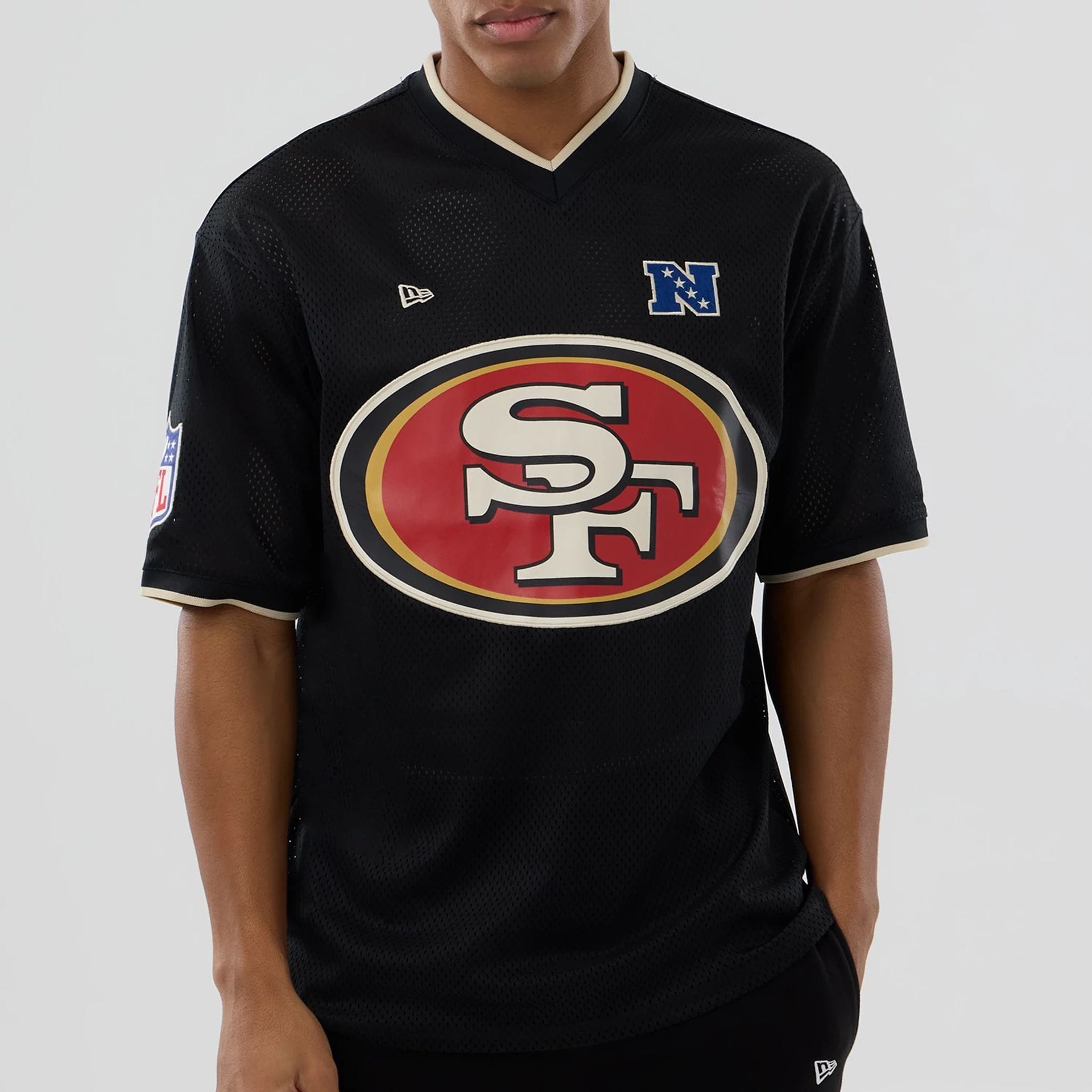 San Francisco 49ers NFL Mesh Black Oversized T-Shirt-kentox - Image 4