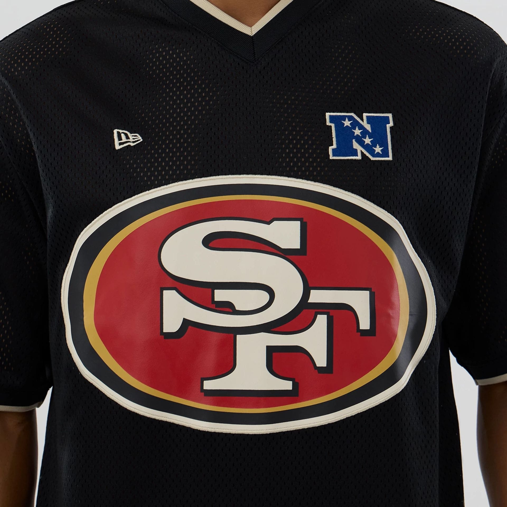 San Francisco 49ers NFL Mesh Black Oversized T-Shirt-kentox - Image 5