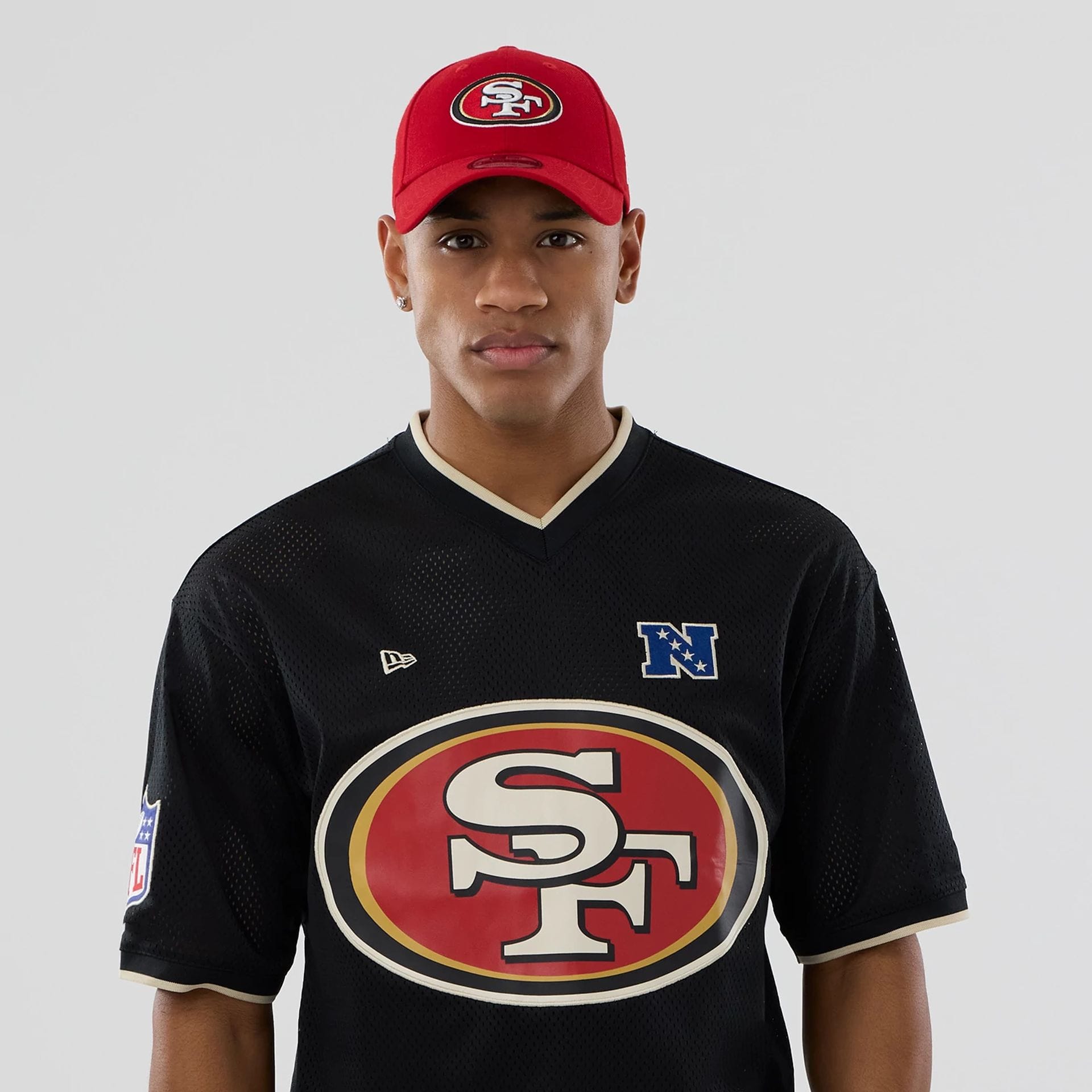 San Francisco 49ers NFL Mesh Black Oversized T-Shirt-kentox - Image 6