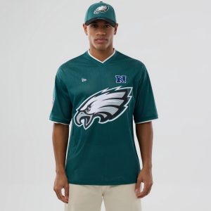Philadelphia Eagles NFL Mesh Dark Green Oversized T-Shirt-kentox