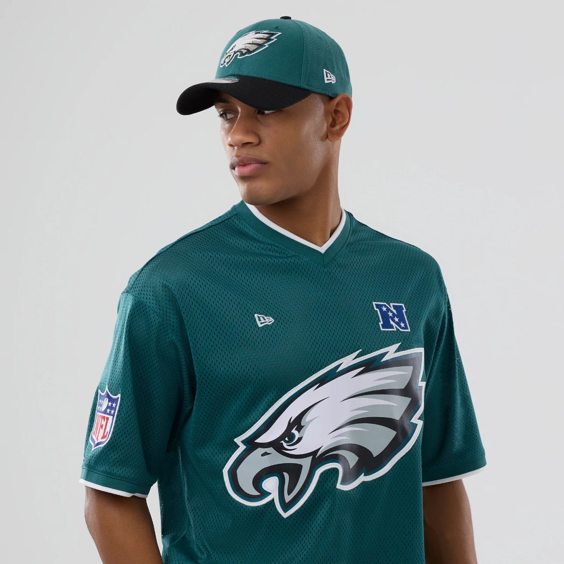 Philadelphia Eagles NFL Mesh Dark Green Oversized T-Shirt-kentox - Image 5