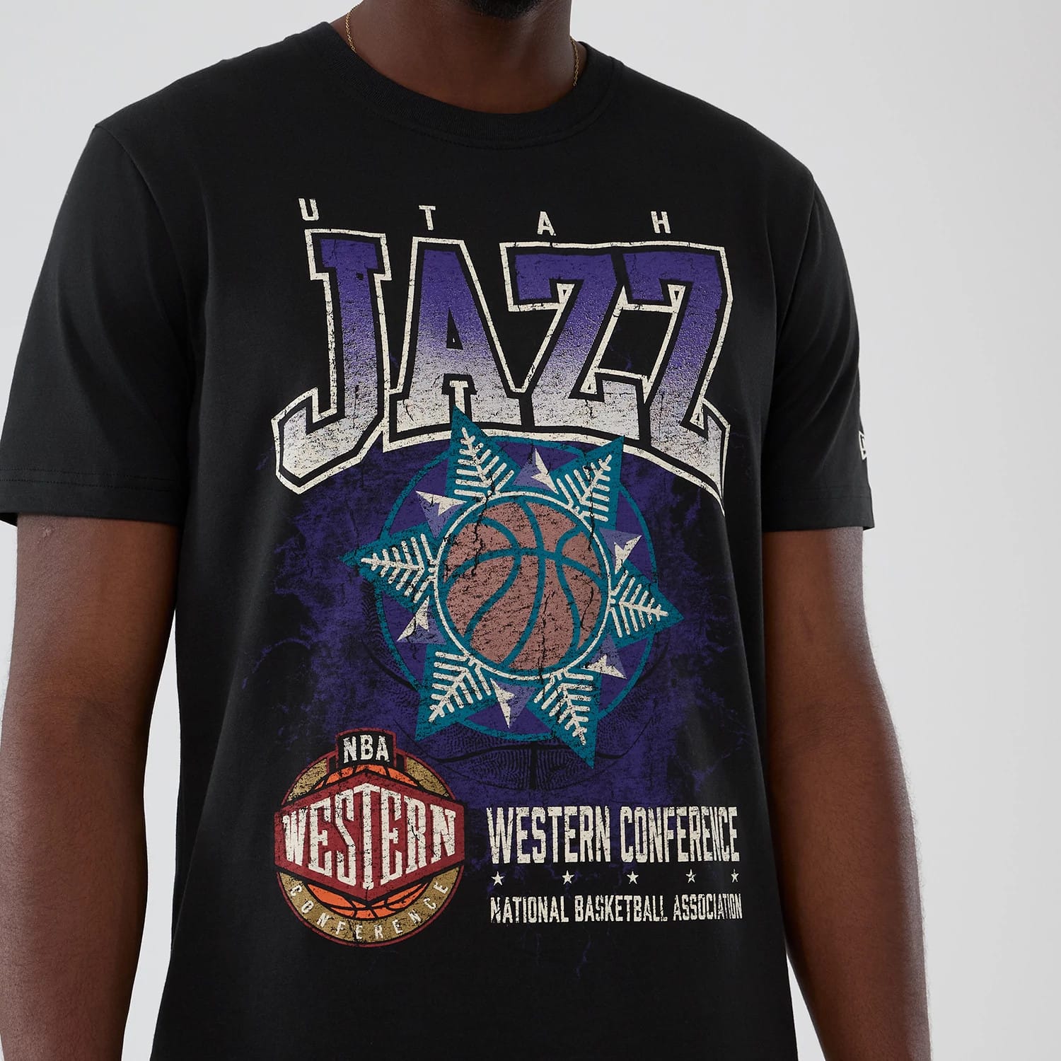 Utah Jazz NBA Hardwood Classic Black T-Shirt-kentox - Image 3