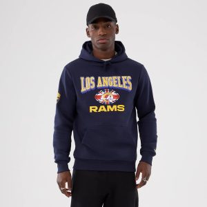 LA Rams NFL International Series Games 2025 Navy Pullover Hoodie-kentox
