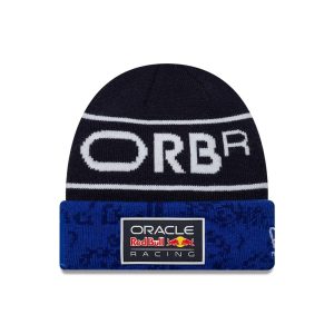 Red Bull Racing Youth Replica Max Verstappen Dark Blue Cuff Knit Beanie Hat-kentox