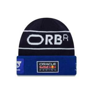 Red Bull Racing Replica Max Verstappen Dark Blue Cuff Knit Beanie Hat-kentox