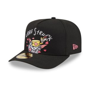 Tom & Jerry Love Struck Black 59FIFTY A-Frame Fitted Cap-kentox