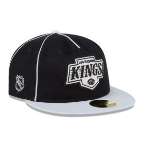 LA Kings NHL Felt Logo Black Retro Crown 59FIFTY Fitted Cap-kentox