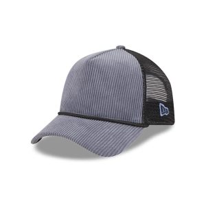 New Era Wide Cord Dark Blue 9FORTY A-Frame Trucker Adjustable Cap-kentox