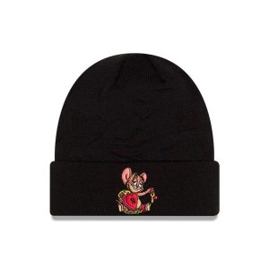 Tom & Jerry Key To My Heart Black Cuff Knit Beanie Hat-kentox