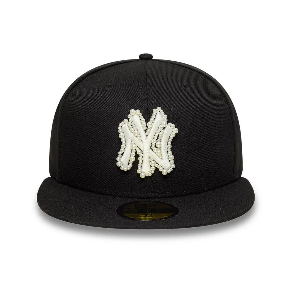 New York Yankees MLB Faux Pearl Black 59FIFTY Fitted Cap-kentox - Image 2