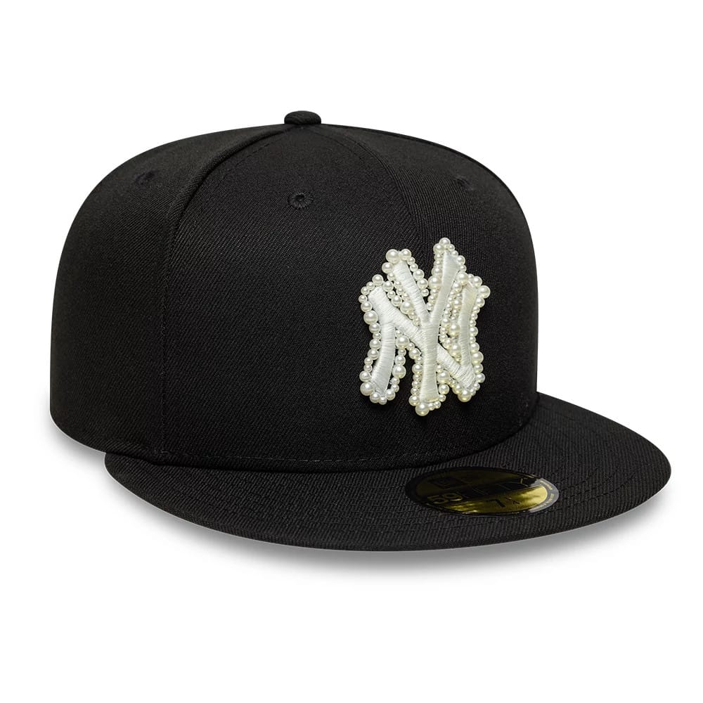 New York Yankees MLB Faux Pearl Black 59FIFTY Fitted Cap-kentox - Image 3