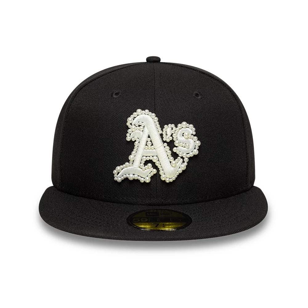 Oakland Athletics MLB Faux Pearl Black 59FIFTY Fitted Cap-kentox - Image 3