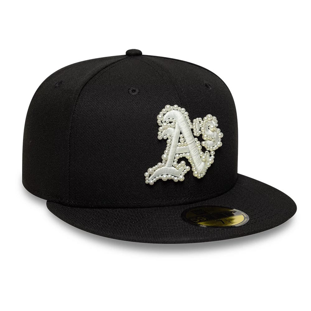 Oakland Athletics MLB Faux Pearl Black 59FIFTY Fitted Cap-kentox - Image 4