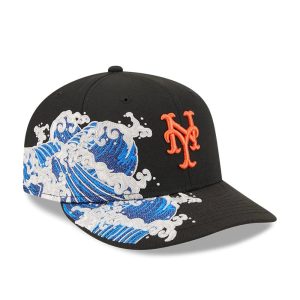 New York Mets MLB Vissurf Black 9FIFTY Snapback Adjustable Cap-kentox