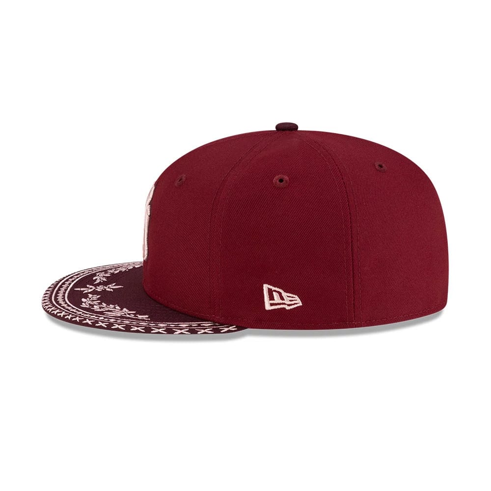 New York Yankees MLB Flourishes Dark Red 59FIFTY Fitted Cap-kentox - Image 6