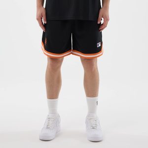 New York Mets MLB Arch Black Oversized Shorts-kentox