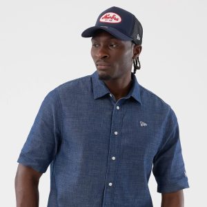 New Era Denim Blue Short Sleeve Shirt-kentox