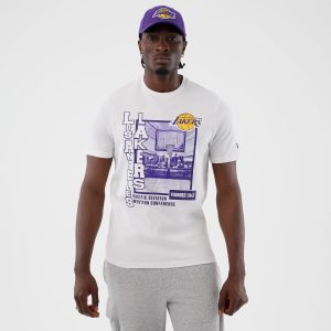 LA Lakers NBA Graphic White T-Shirt-kentox
